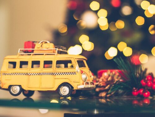 A Pink 7-Foot Artificial Christmas Tree